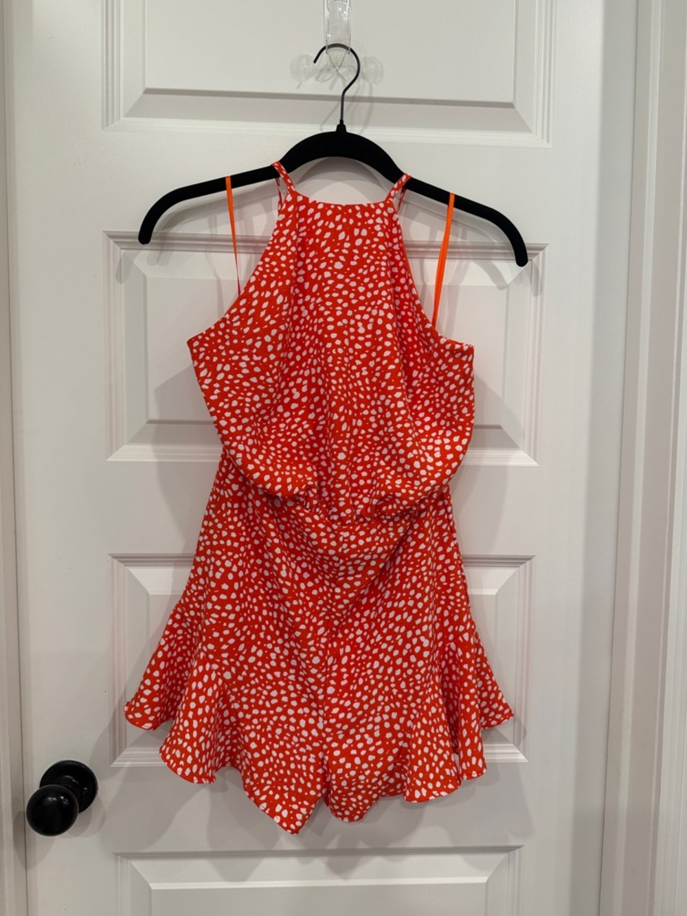 Red Polka Dot Halter Romper